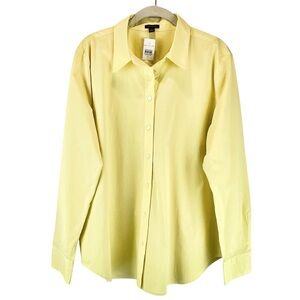 NEW Ann Taylor Butter Yellow Button-Up Shirt Long Sleeve Casual Sz XL NWT